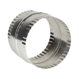 Deflecto 4” Duct Connector, Aluminum with Bead and Crimp, Silver, 3” long (DAC4C)