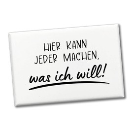Meine Rules Souvenir Magnet Square with Saying "Hier kann jeder Machen, was ich Will Willkommen Besuch Witziger Souvenir Magnet for Home Mother Office Accessory Fun at the