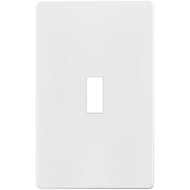TG Mid-Size Screwless Toggle Light Switch Cover, Child Safe Switch Wall Plate, Medium Size 1-Gang 4.88" H x 3.11" L, Polycarbonate Thermoplastic, UL Listed, SP-MT1-W, White (1 Pack)
