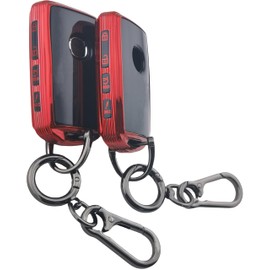 RUNZUIE 2Pcs 4 Buttons TPU Key Fob Cover for 2025 2024 2023 2022 2021-2019 Mazda 3 6 CX-30 CX-5 CX-9 CX-50 C-90 (Black with Red)