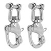 2PCS Snap Shackle 316 Stainless Steel Quick Release High Strength