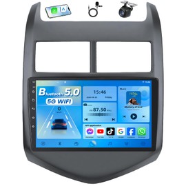 4Core+64GB ROM Car Radio for Chevy Aveo Sonic 2012-2016: 9-inche 1280 * 800 IPS Touchscreen Car Stereo for Sonic Radio with Wireless Carplay Android Auto Bluetooth GPS 5G WiFi FM Audio Backup Camera