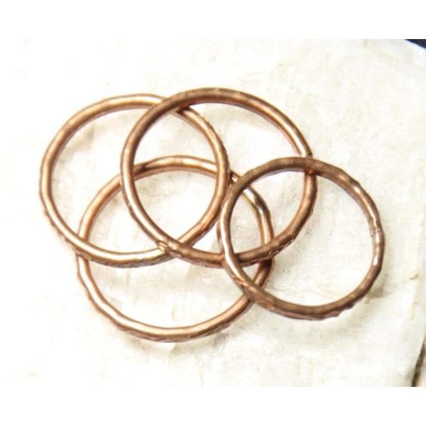 "Handmade" Copper Ring Stackable Hammered Rings band Size 13 Promise