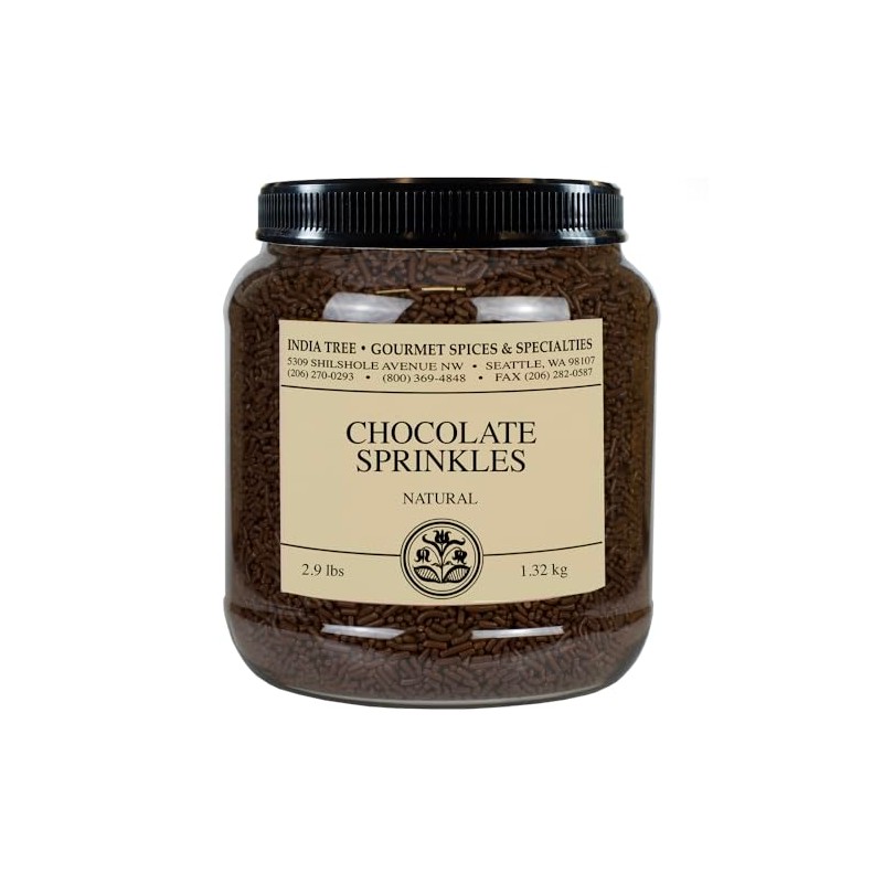 India Tree, Chocolate Vermicelli Sugar Sprinkles, Canister| Party Decoratifs for