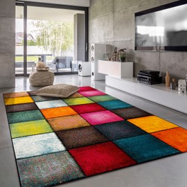 Paco Home Colorful Area Rug Checkered with Multicolor Squares, Size: 6'7" x 9'6"