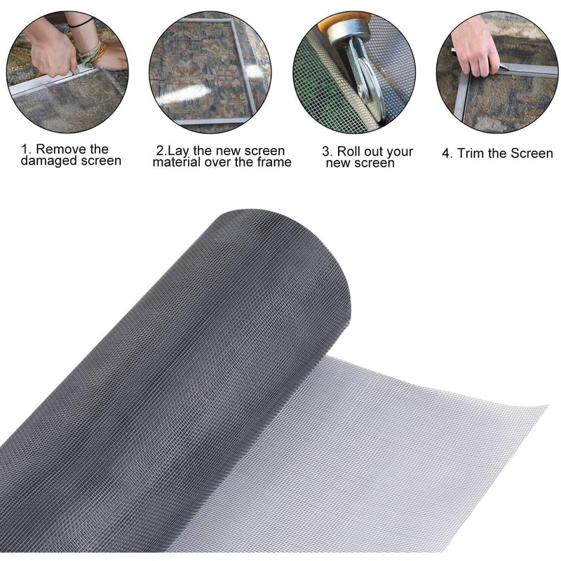 Screen Repair Kit for Windows or Doors Adjustable Fiberglass Screens