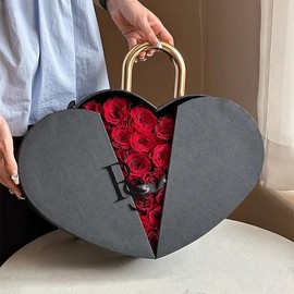 Zidech Luxury Artificial Rose Soap Flower Bouquet, Long Lasting Heart-Shaped Gift Box for Women, Perfect for Anniversary, Wedding & Birthday Gifts (Red)