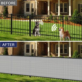 Windscreen4less Privacy Fence Screen Heavy Duty Windscreen Fencing Mesh Fabric Shade Net Cover with Brass Grommtes for Outdoor Wall Garden Yard Pool Deck, 6'x58' Light Gray