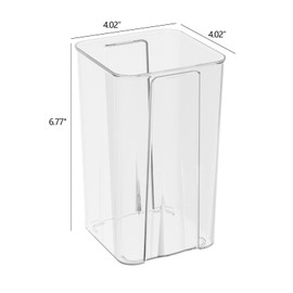 Dehouse 8-Pack Clear Plastic Square Flower Vase, Acrylic Vase Decorative Centerpiece for Home, Widding