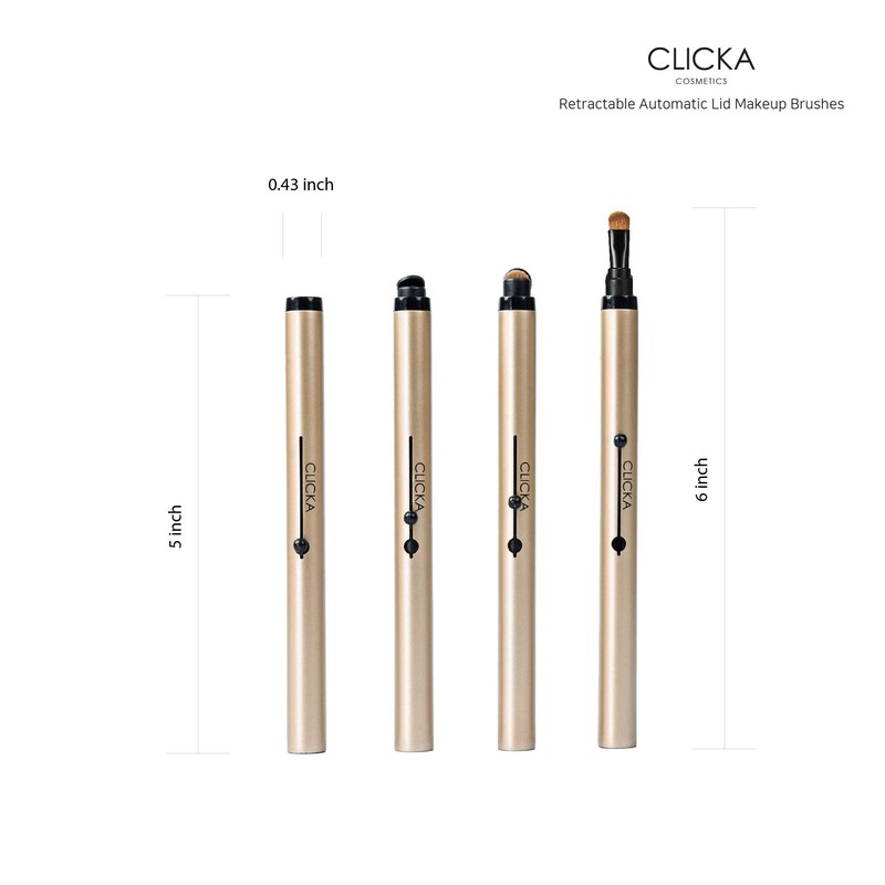 CLICKA LM302 Clicker Extrusion Makeup Brush, Premium Synthetic Hair
