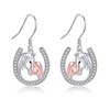 Horseshoe Earrings 925 Sterling Silver Horse Shoe Dangle Earrings Horse