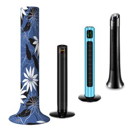 NICENEEDED Tower Fan Dust Cover, Vertical Fan Dustproof Protection Cover Moisture Proof Standing Fans Protective Guard, Washable Tower Sleeve Protector for Household Tower Fan Pedestal