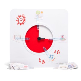 TIME Timer 8 inch Visual Timer with Visual Schedule Package - 60 Minute Kids Desk Countdown Clock with Dry Erase Board, whiteboard Marker, and pecs Cards - for Kids Classroom, Home and Routine Timer