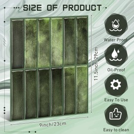 Drydiet 10 Sheets Tile Peel and Stick Backsplash 11.43" x 9" Stick and Peel Tile 3D Peel and Stick Wall Tiles Kitchen Stick on Tiles for Kitchen Renter Friendly Wallpaper