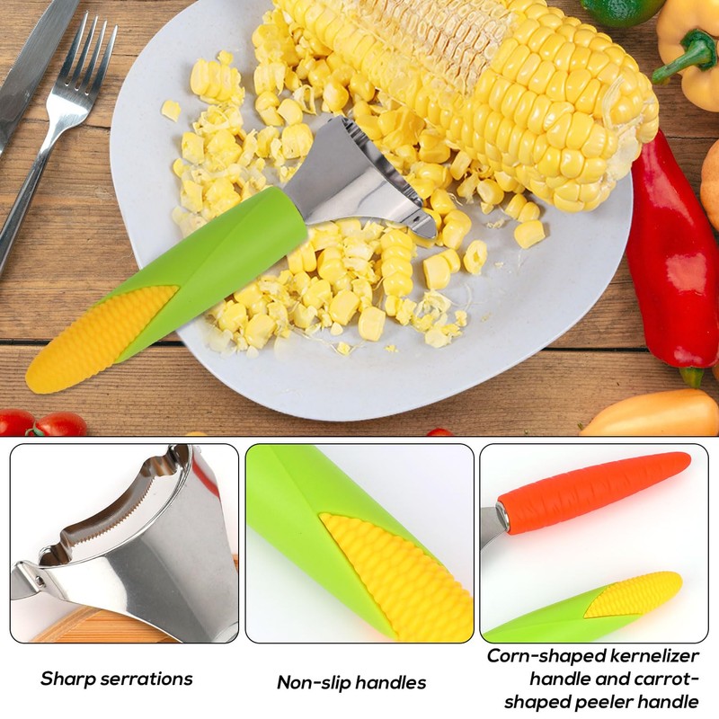 Corn Thresher Tool & Fruit Peeler, Durable Efficient Corn Cob