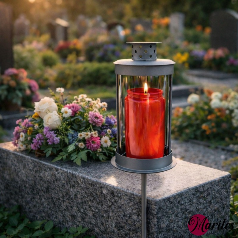 Mariles Lantern on Pole Ground Spike Handle for Standing Weatherproof