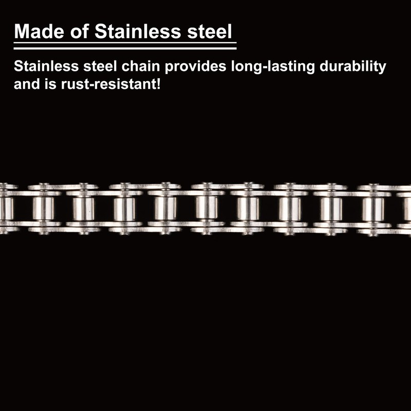 Gudwells ANSI #40SS 08A Stainless Steel Roller Chain 10 Feet,