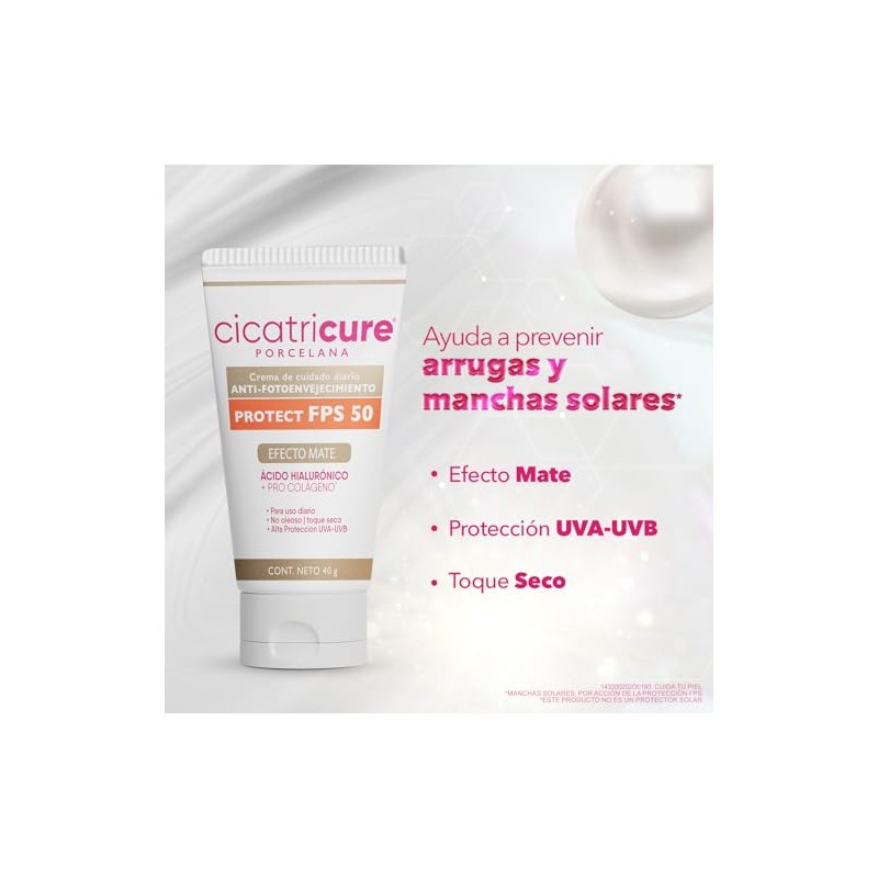 Cicatricure Porcelana Protect FPS 50 Crema de Cuidado Diario Anti-Fotoenvejecimiento