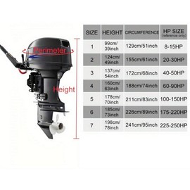 Outboard Motor Cover, Waterproof & Dustproof Engine Cover, Adjustable Engine Protector, Outdoor Motor Cover for Boat, Yacht, Fishing, Boating - Color: Black, Specification: 40-50HP