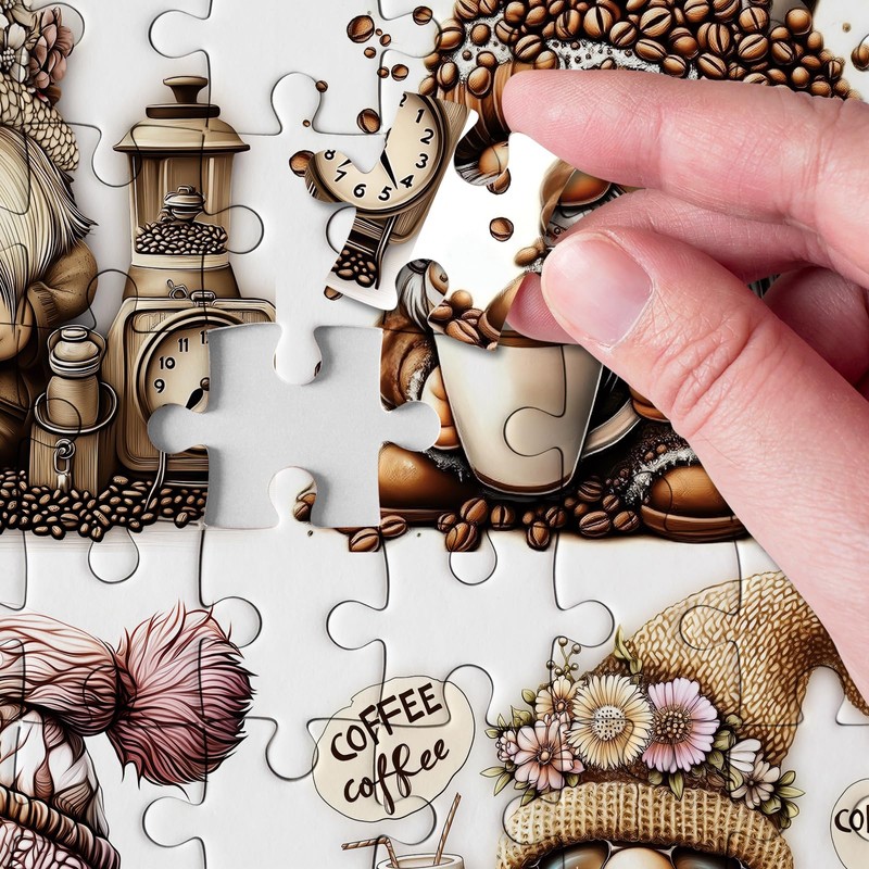 Fantasy Coffee Gnome Puzzles for Adults 1000 Pieces, Impossible Hard