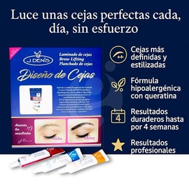 Kit de Planchado y Diseño de Cejas Jdenis by Gaero Shop | Efecto Brow Lamination y Diseño Profesional | Fórmula Hipoalergénica Reestructurante | Inclu