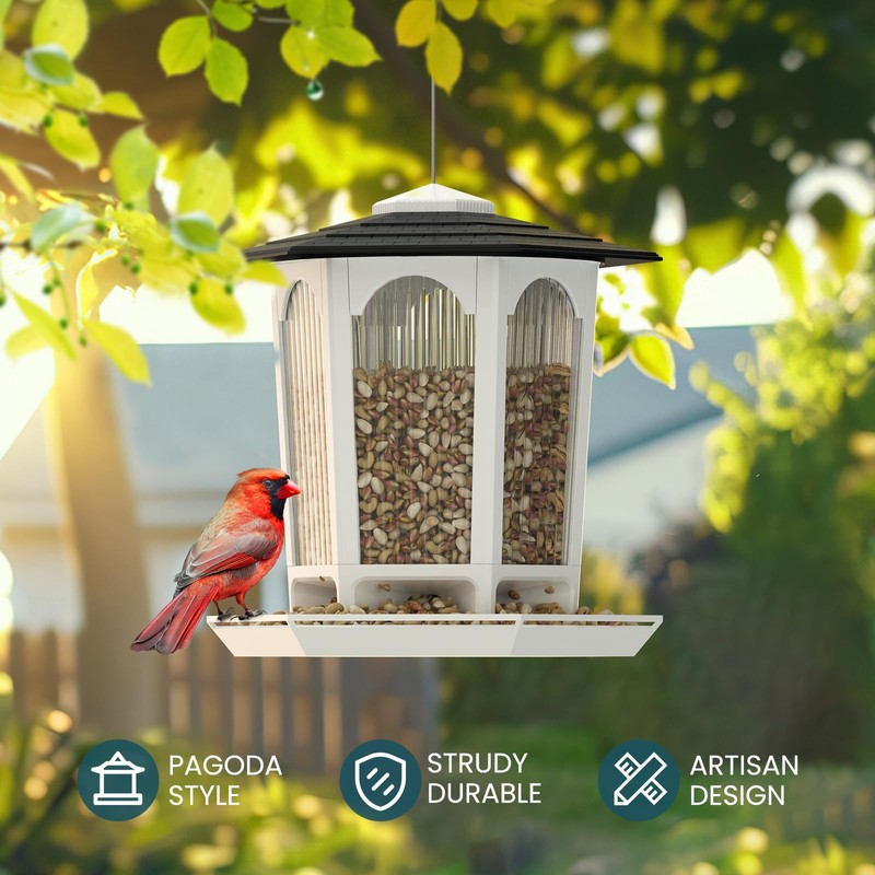 MrCrafts Nature Bird Feeders for Outdoors Hanging - Attract Wild