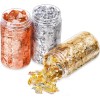 PAXCOO Imitation Gold Silver Copper Foil Flakes for Resin Slime