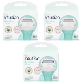 Intuition Sensitive Care Female Hair Removal Machine Aloe Razor Blade Refill, 3 Pieces, 3 Pieces / 인튜이션 센서티브케어 여성제모기 알로에 면도날 리필, 3개입, 3개