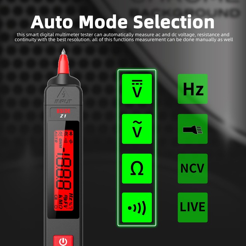 BSIDE Voltage Tester 3-Results Display AC Voltage Detector Pen, Non-Contact