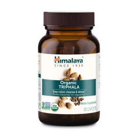Himalaya Organic Triphala, 90 Day Supply - Digestive Health Supplement for Colon Cleanse & Occasional Bloating and Constipation Relief - USDA Organic, Vegan, Non-GMO, Gluten Free, 688 mg, 90 Caplets