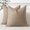 Artscope Light Coffee Cushion Covers Set of 2 Linen Decorative