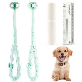 Gluckelk 3-Sided Dog Toothbrush, Pet Toothbrushes, Pet Dental Care Oral Hygiene, Ultra Soft Nano Bristles for Your Pet's Sensitive Teeth and Gums, for All Dogs, 2-Pack