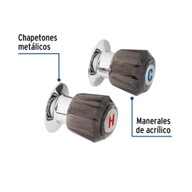 Foset Basic MR-200H, Juego de 2 manerales de acrílico regadera humo