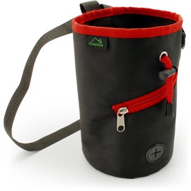 CampTeck Drawstring Chalk Bag for Rock Climbing, Bouldering, Gymnastics, Weightlifting & much more – Black