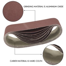 3 X 21Inch Sanding Belts | 240 Grit Aluminum Oxide Sanding Belt | Premium Sandpaper For Portable Belt Sander – 10 Pack