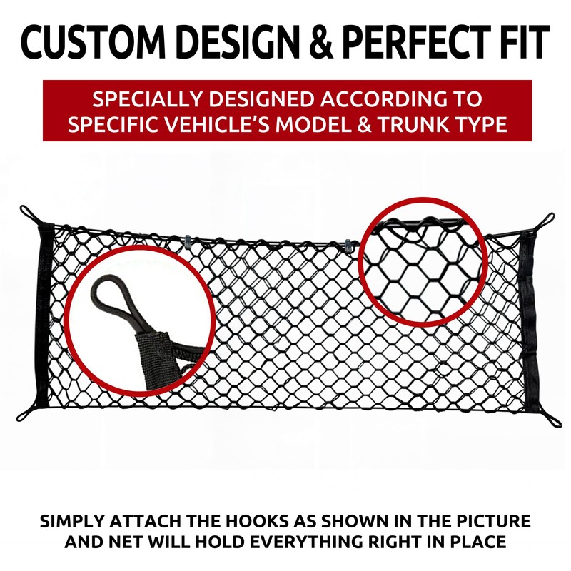 Envelope Style Trunk Cargo Net for Toyota Sequoia 2008-2025 New