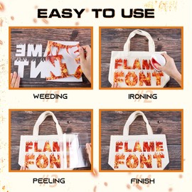 Tintnut Flame HTV Burning Fire Heat Transfer Vinyl - 12x10 inch 6 Sheets Fire Patterned HTV Heat Transfer Vinyl T-Shirts Hats Clothing DIY Hot Fire HTV Compatible with Cricut or Silhoutte Cameo