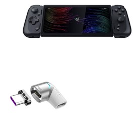 BoxWave Adapter Compatible with Razer Edge (RZ80) - MagnetoSnap PD Angle Adapter, Magnetic Charging Connector Device Saver - Metallic Silver