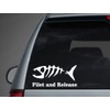 Fishing Decal Filet and Release 8" White Sticker