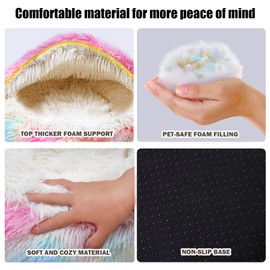 Dazzle Calming Dog & Cat Cave Bed with Washable, Anti-Slip Faux Fur Cover, Comfortable Warming Pet Bed for Small Medium Pets (24 * 24 inch)