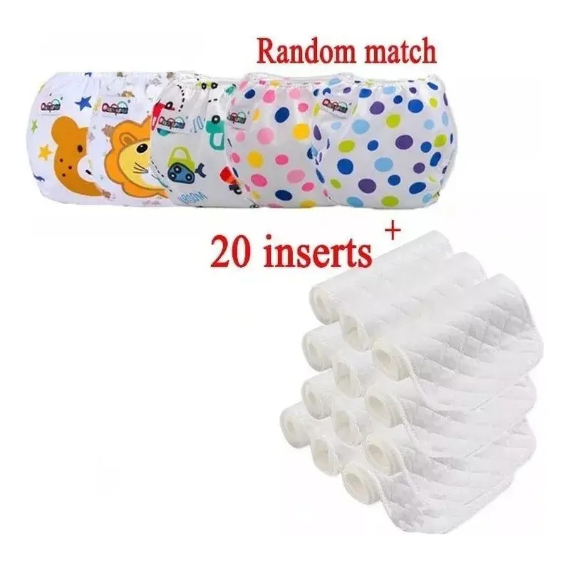 Kit De Pañales Ecológicos 6 Unidades Con 20 Insertos