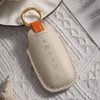 Hontumax Premium Leather 5-Button Key Fob Cover Case for Nissan