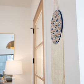 Walbrook Pink Evil Eye Wall Decor - Turkish Evil Eye Wall Hanging, Pink Wall Decor, Evil Eye Decor, Evil Eye Dream Catcher, Blue Eye Nazar Wall Hanging, Evil Eye Charm, Boho Wall Decor