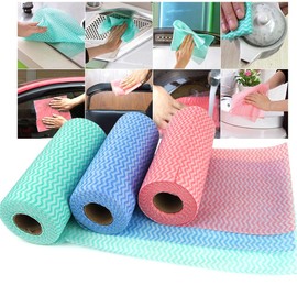 3 Rolls Disposable Cleaning Towel,Paper Towels Multipurpose Fabric OTP Nonwovens Non-Woven Kitchen Disposable Cleaning Nonstick Wiping Rag House Cleaning Cloth Washcloth Towel