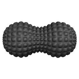 SELEWARE Bola de masaje de maní, bola de masaje de doble lacrosse de maní, para espalda, cuello, hombros, columna, piernas, caderas, rodillo, tejido p