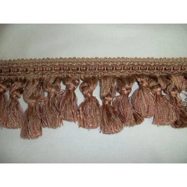 Tassel Fringe  Tan Rose Green