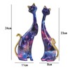 LIKEUDO Set of 2 Resin Cat Statues Sculptures Cat Figurine