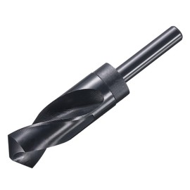 sourcing map 29mm Drill Bit 1/2" Reduced Shank 4341 High-Speed Twist HSS Nitriding Black 135° for Light-duty Soft Metal Aluminum Alloy Wood Plastic