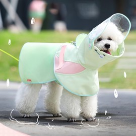 Small Dog Raincoat | Large Dog Raincoat Waterproof | Windproof Jacket with Removable Hood, Weatherproof Quick Dry Snug Fitting Reinforced Stitching Reflective for Short Haired Breeds