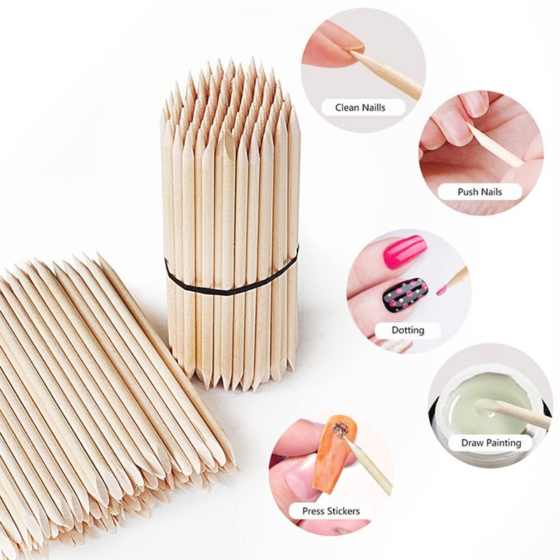 LIKENNY Orange Wood Stick Wooden Nail Stick Nail Pusher Multifunctional